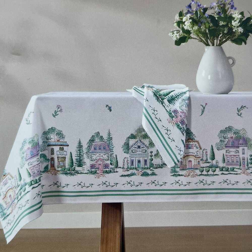 Lenox Spice Village White Tablecloth 52x52 inch Square Viral Tik Tok New